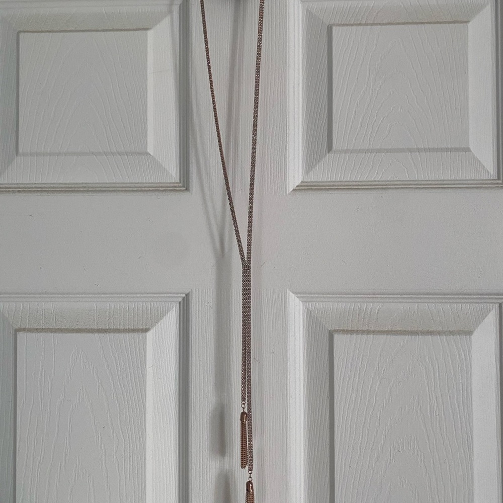Elegant Rose Gold Tassel Necklace